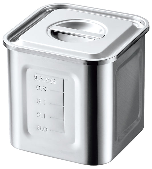 Stainless Steel Square Kitchen Pot with graduation