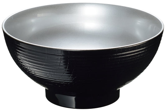 Ramen bowl Heat Resistant Brushed Surface Black/Silver