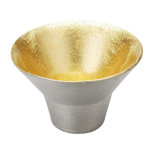 Nousaku Tin Tableware Sake Cup Gold KIKI 1