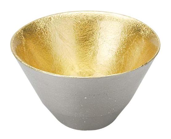 Nousaku Tin Tableware Sake Cup Gold KIKI 2