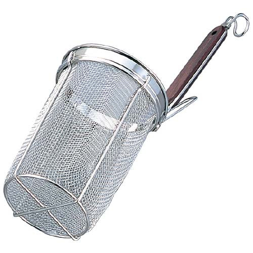 Stainless Steel Udon Deep Strainer Wooden Handle