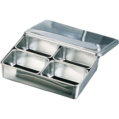 vendor-unknown Stainless Steel Yakumi Pan Container with 2 Compartments