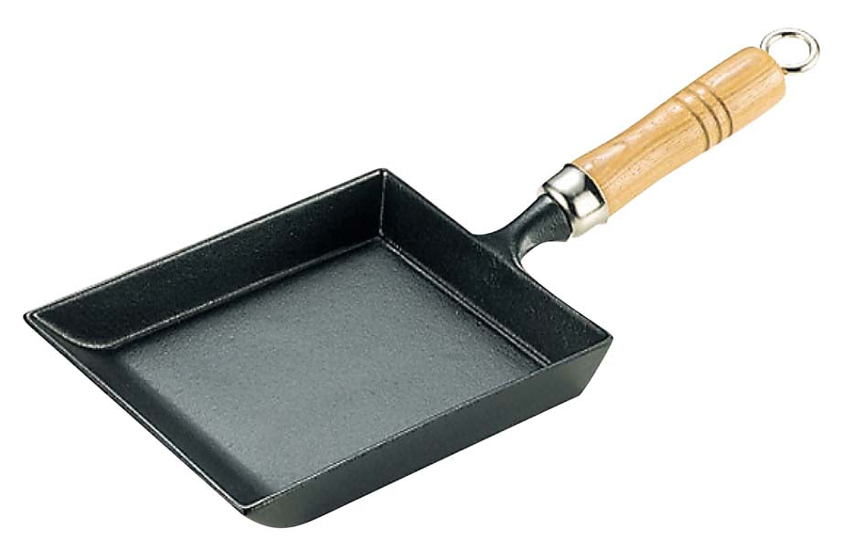 Nambu Ironware Cast Iron Omelette Pan with Wooden handle 24017
