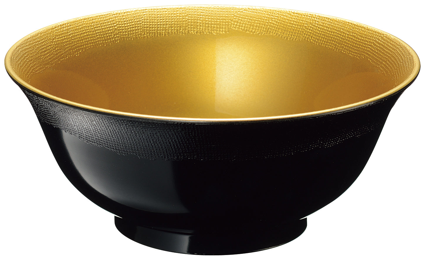Ramen bowl Heat Resistant Hasori Edge Nunome Black/Gold inside