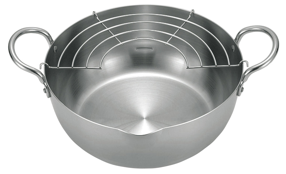 Tempura Rack Stainless-Steel Tempura Pot with Oil Drain Rack – Ebematushoji