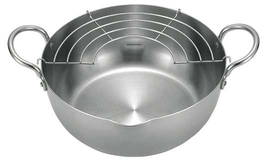 Stainless-Steel Tempura Pot with Oil Drain Rack