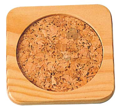 Cork & Wooden (white) Coaster Square