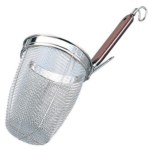 Stainless Steel Udon Deep Strainer Wooden Handle