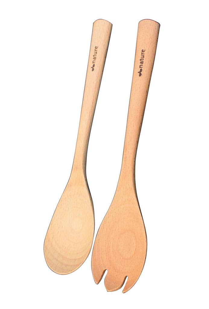 Nature Wooden Server Spoon & Fork OBN-106