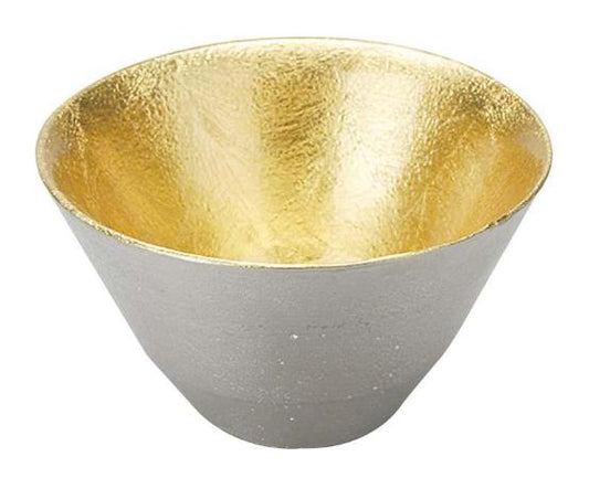 Nousaku Tin Tableware Sake Cup Gold KIKI 2